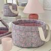 Airfriend SML Vintage Floral Organizers Basket With Handle Home Room Quilted Storage Basket For Snack Clothes Toys