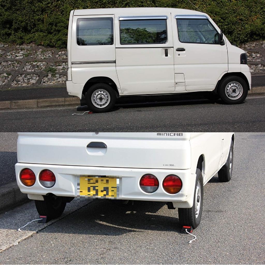 Meltec Car Tire Stopper Rubber Pack of 2 Meltec Compatible with all light 4 cars Passenger cars Includes 4 reflective stickers and strings FTW-01 ~