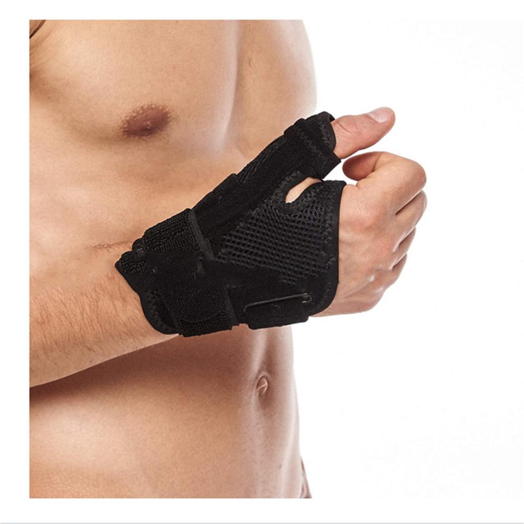 Thumb Wrist Guard Gloves Breathable Comfortable Soft Sports Fitness Wrist Guard Protection Gloves for Men Women Black