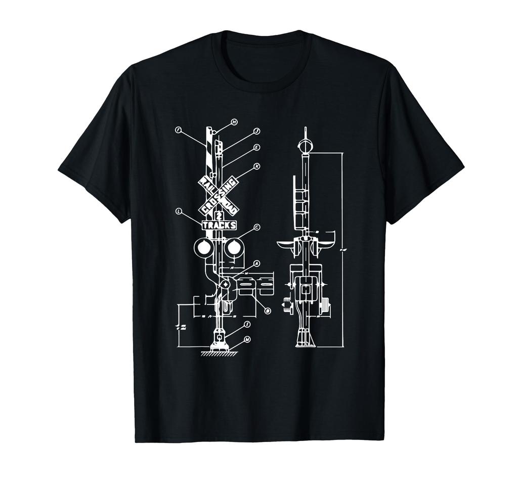 Vintage Model Railroad 10 Crossing Patent Drawings Model Train T-Shirt