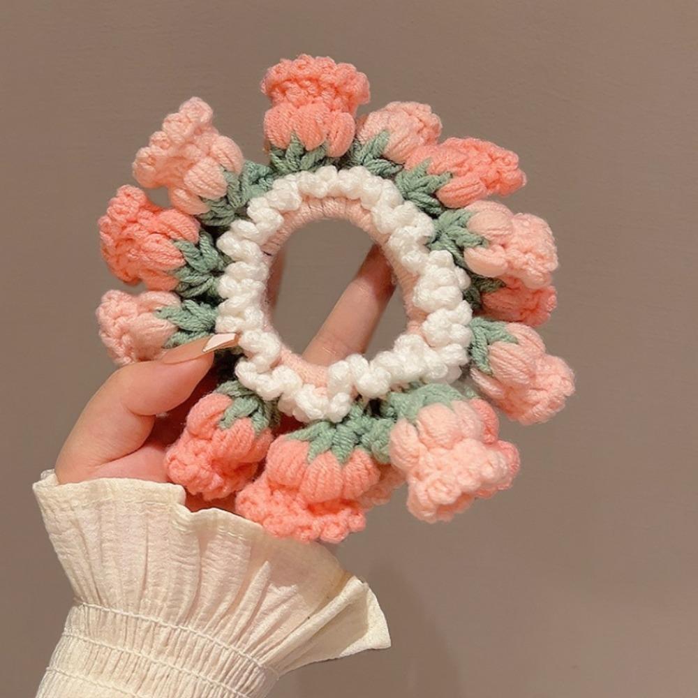 Handmade Knitted Hair Rope Flores Convallariae Sweet Hair Tie  Ponytail Band