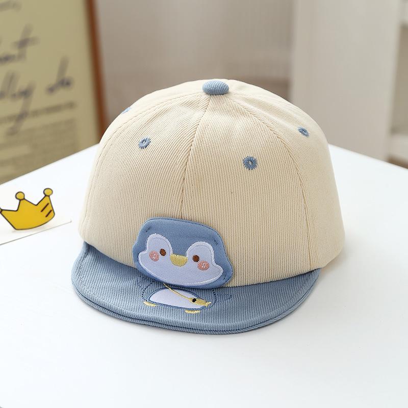Unisex Baby Penguin Soft Brim Baseball Cap - Adjustable Sun Protection Hat for Autumn