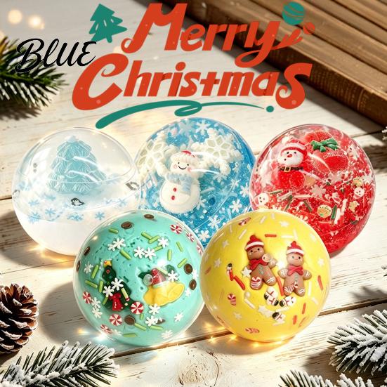 Anxiety Relief Gadget 1/4Pcs Christmas Stress Ball Fidget Toy Squeezable Ball Xmas Squeeze Toy Theme Sensory Party Favors for Adults and Kids