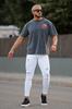 GINGTTO Distressed Skinny Slim Stretch Denim Size 32 Men's Jeans, Fit, Pants, White,