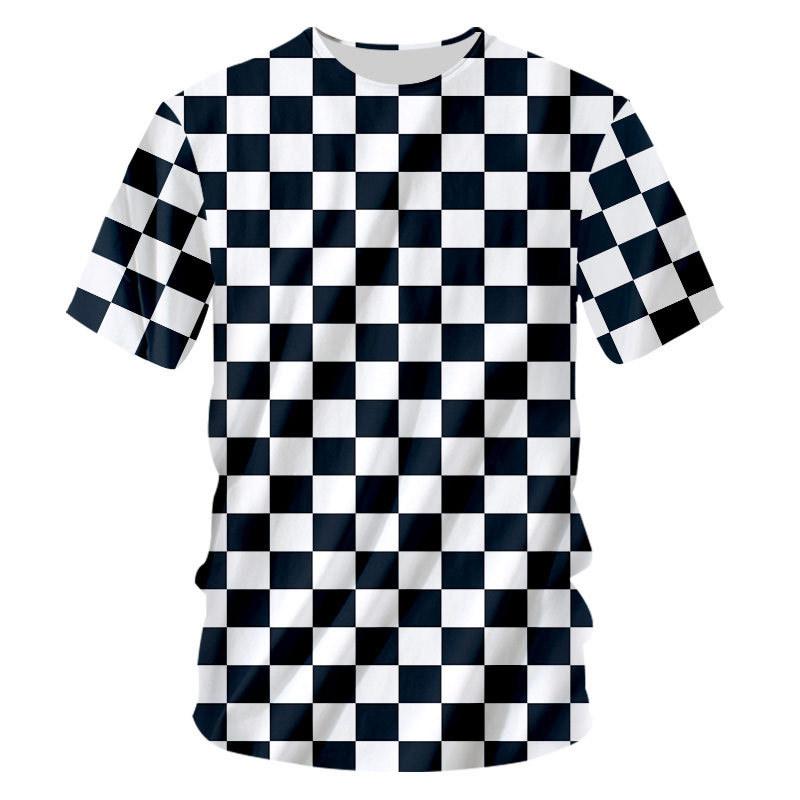 T-shirt Estiva da Uomo Girocollo Stampata in 3D Moda Versatile Traspirante Tendenza Casual