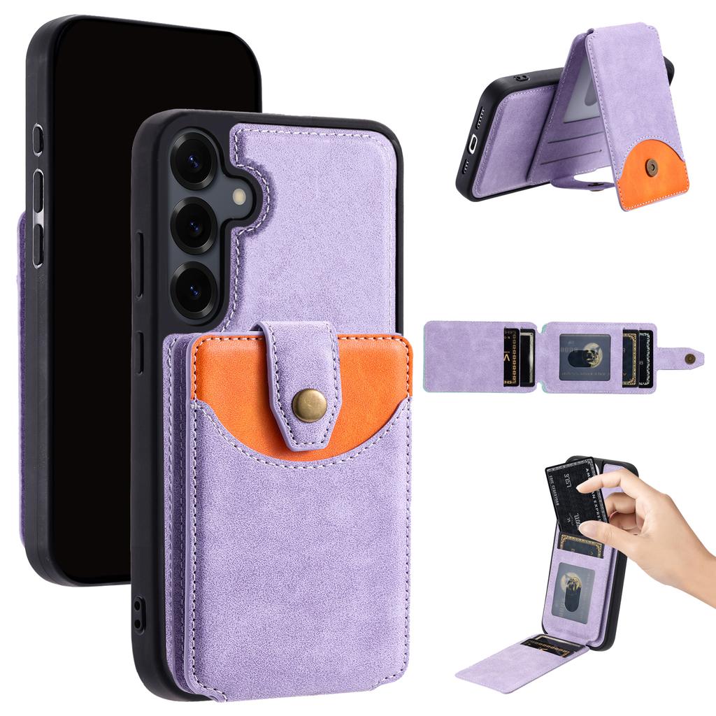 2 in 1 Detachable Magnetic Cards Solt Wallet Leather Case For Samsung Galaxy S25 Ultra S24 Plus S23 A16 A36 A56 Vertical Cover