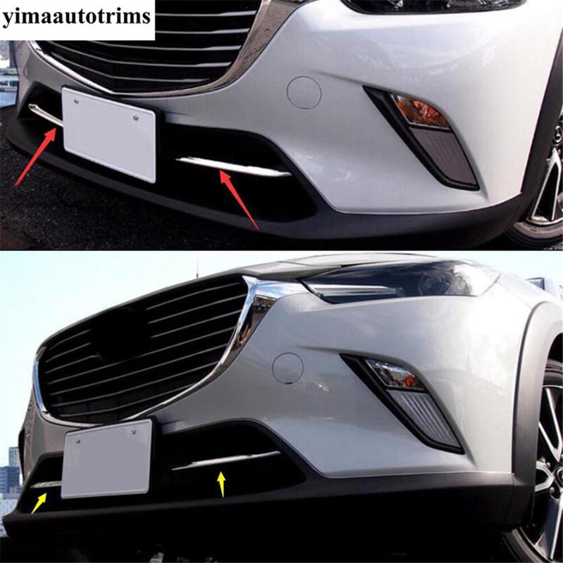 Car Front Grille Grill Bumper Air-inlet Strip Stickers Cover Trims Accessories For Mazda CX-3 CX3 2016 2017 2018