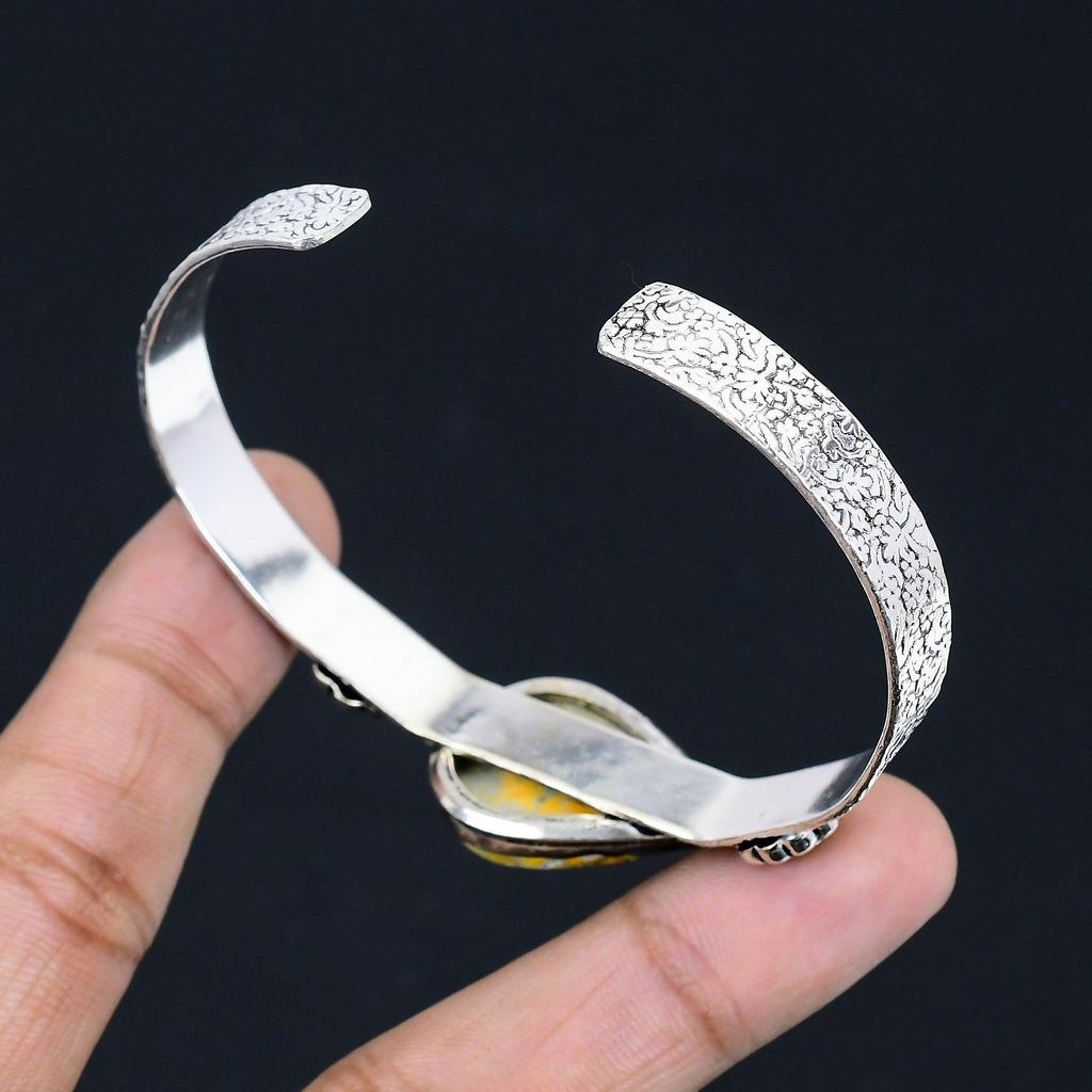 Gruszka Bumble Bee Jaspis Kamień Srebro Próby 925 Art Deco Ślubna Bransoletka Biżuteria