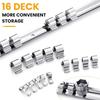 New 1/4 3/8 1/2 Inch Storage Rack Stainless Steel With 16 Clips Organizer Tray Mountable Sliding Stand
