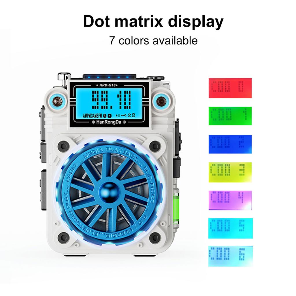 HRDG18 Colorful Multi-functional BT Speaker with LED Colorful Lights 9 Levels Rotating Speed With