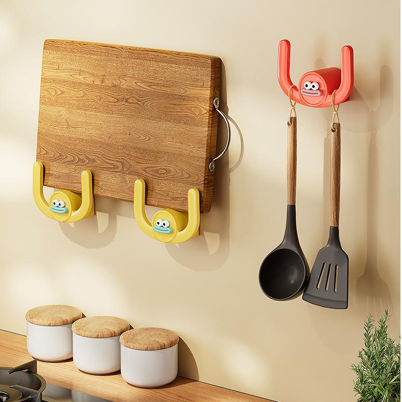 3 Stück Cartoon Wurst Mund Badezimmer Lochfreie Wandmontierte Lagerung Hausschuhe Rack