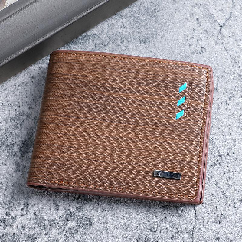 1Pc Short Wallet Men's European, American Youth Multi-Card Wallet Men's Horizontal Trend Wallet