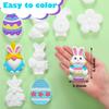 Sinmoe 12 Sets Easter Painting Kit for Kids Unpainted DIY Ceramic Figurines Paint Your Own Figurines Easter Egg Bunny Gnomes Carrot Flower