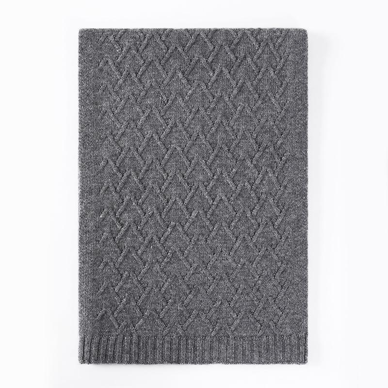 Winter new jacquard solid color cashmere scarf men and women thickened fashion warm wool scarf scarf scarf