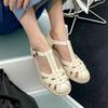 Women 2024 Summer Sandals Low Heel Platform Sandals Female Shoes Sewing Buckle Comfortable Casual Hollow Out Women's Plus Size