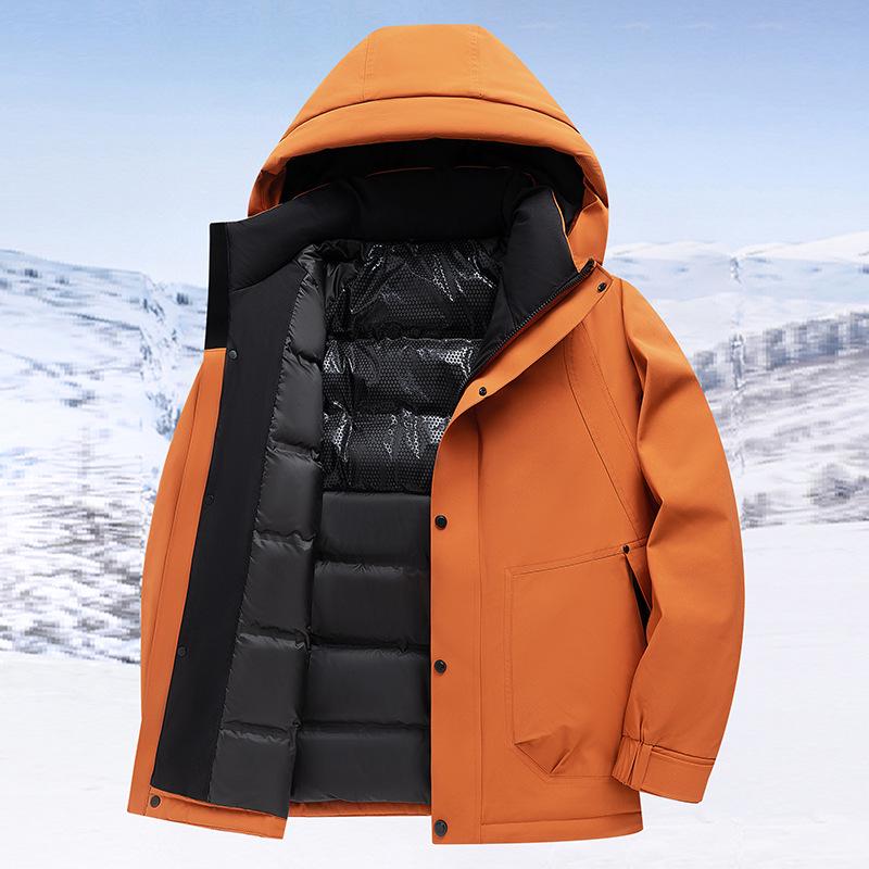 Men's Winter Waterproof Mountaineering Down Jacket - Unisex Casual Light Luxury Outdoor Wear
