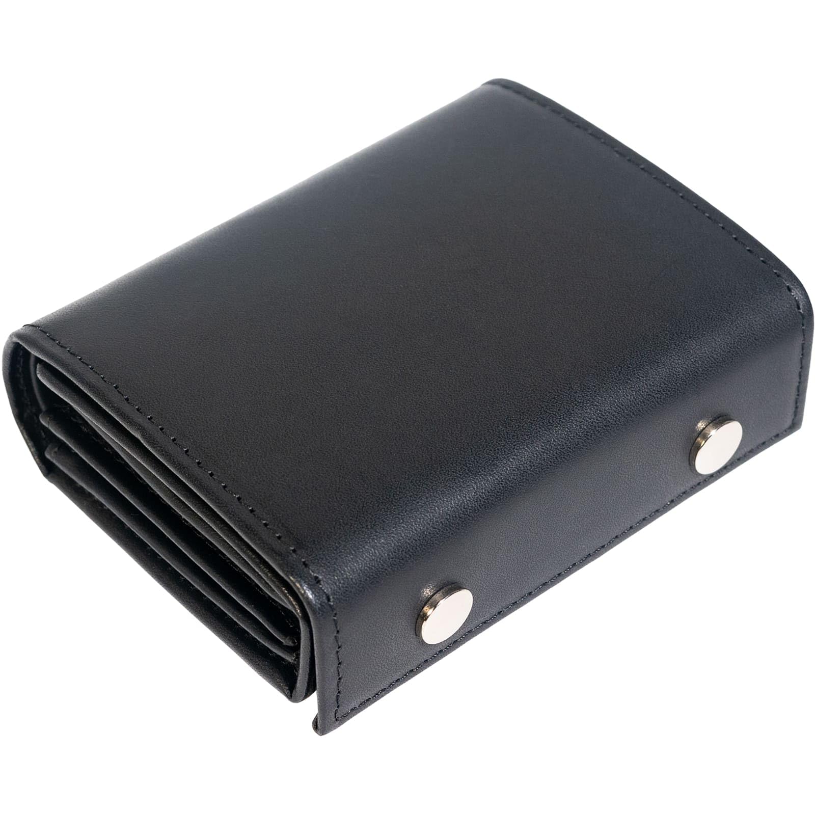 

Мини-большой кошелек для 24 подлинных итальянских монет, матовый черный [Dom Teporna], вместимость, карты, кошелек, мужской кошелек, кожа, кожа, кошелек-коробка,