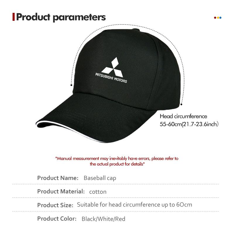 Breathable Cotton Baseball Cap Sweatband Secure Men Women For Mitsubishi Outlander Lancer L200 ASX Pajero Grandis Eclipse