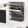 File Organizer Wall Hanging Holder Rack Mail Folder MagazineOffice Paper Document Letter Sorter Mesh Mount Vertical Iron Bin