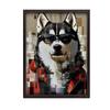 Plakat Husky W Okularach Plakat Husky W Okularach, 70X100 Cm, Rama Aluminiowa Czarna, Papier Matowy 230 Gsm