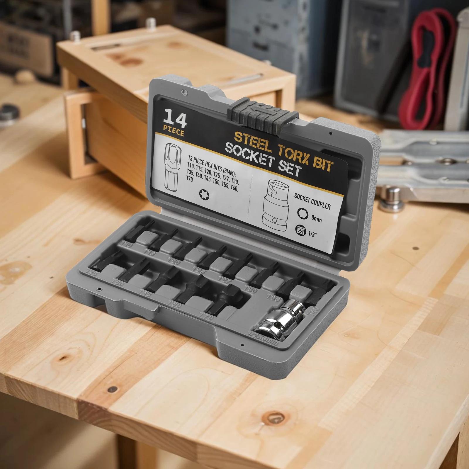 T10T70 For Torx Socket Set for Ratchet Wrench 14 Piece Tool Kit for 1/2 Inch Drive with Efficient Storage Solution China Mainland