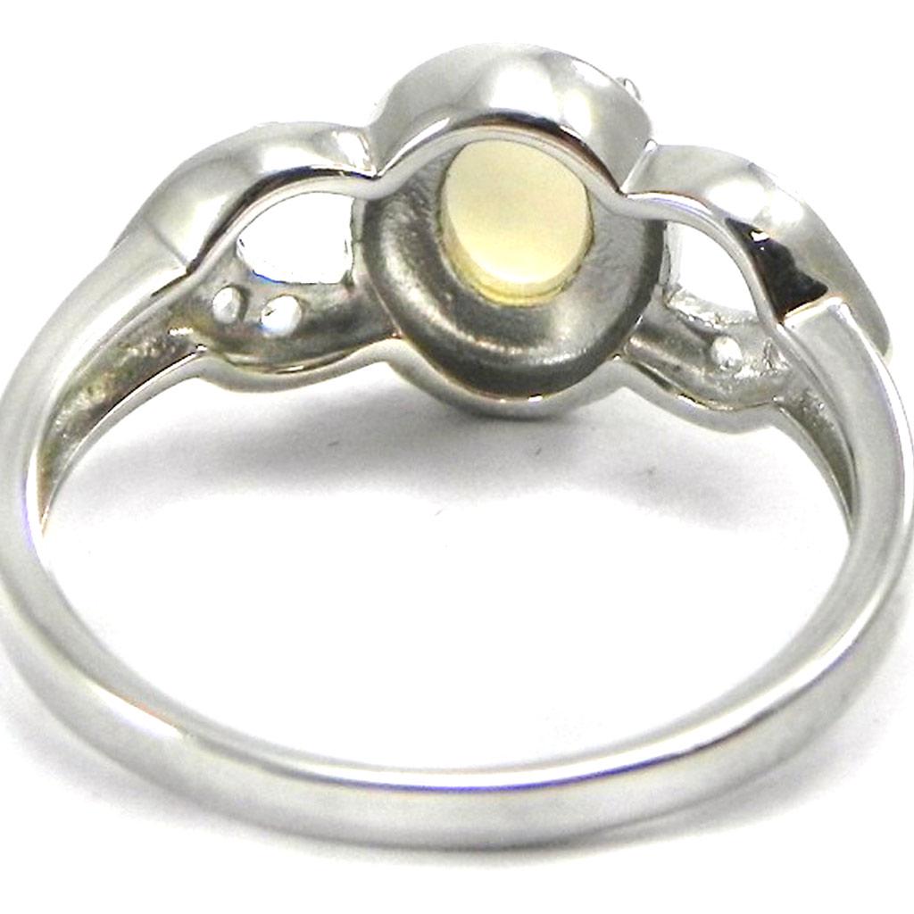 Silver Ring 'Goddess Opal' White Silver (rhodium) - 7x9 Mm