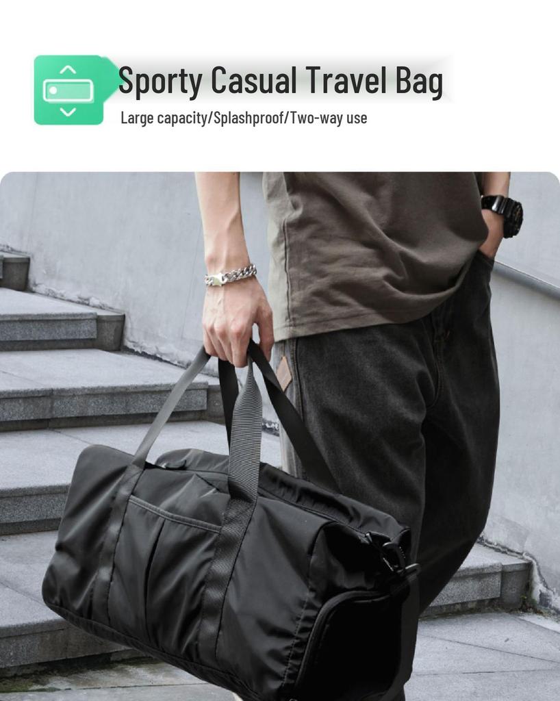 Men's Sports Travel Bag: Lightweight, Large Capacity, Dry/Wet Separation, Ideal for Gym, Business, or Short Trips