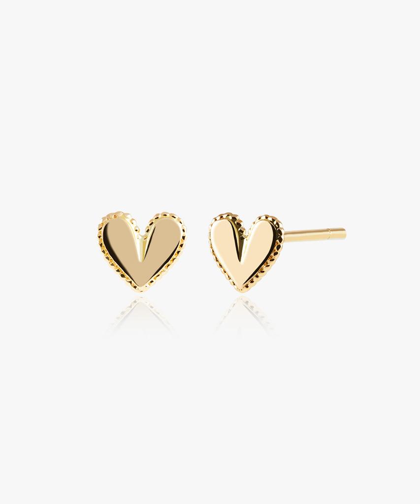 Helene Jewelry 14K Ray Heart Earrings