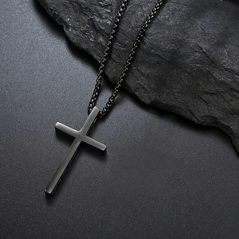 Elegant Black Cross Necklace for Daily Wear & Special Occasions Like Father's Day, Daily Wear Minimalist Necklace Necklace