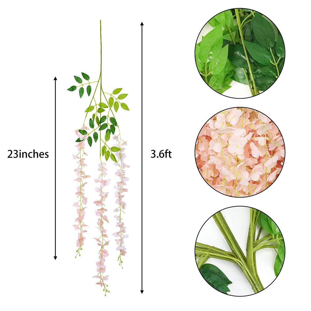 12Pcs Wisteria Flowers Artificial Wedding Simulated Green Plants Eucalyptus Orchid Grass Artificial Flower for Decoration Wedding