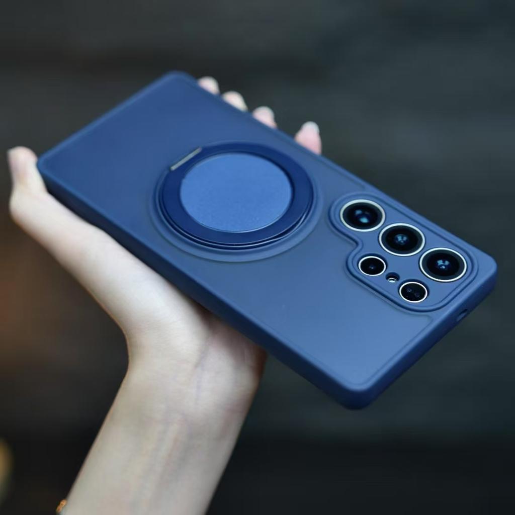 360° Rotating Stand Shockproof Matte Clear Magnetic Phone Case for Samsung S25 S23 S24 Ultra Pllus FE S25 Edge For Magsafe Cover