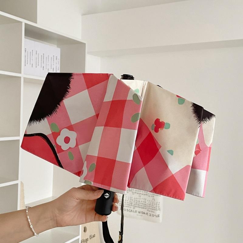 Cute cat umbrella ins fully automatic folding high-value sun umbrella sun umbrella dual-purpose sunscreen umbrella ultraviolet r
