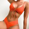 8 Colos Women's Fashion Bikini Lace Up Sexy Bikini Sets Split Swimsuit Ropa Mujer