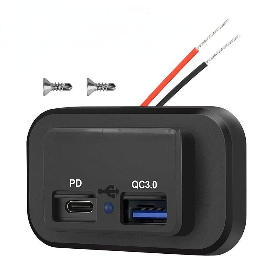 Presa USB 12V Per Camper 66W – 3 Porte Con Ricarica Rapida QC3.0 E PD – Ideale Per Auto, Camion, Barca