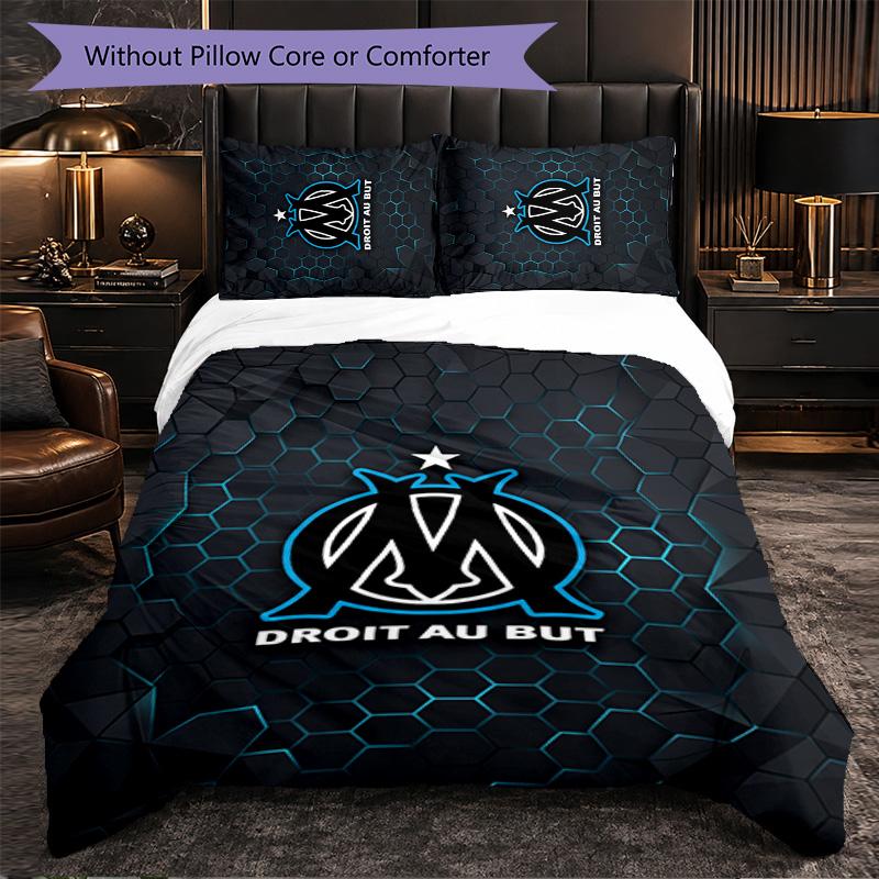 Olympique Lyonnais FC Themed Bedding 3Pcs Duvet Cover Set Decorative Bed Linen For Teen Room Home Decoration