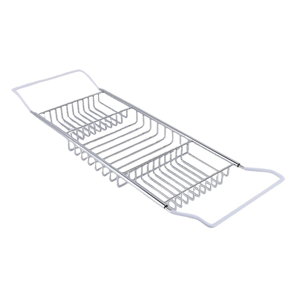 Taca do wanny ze stali nierdzewnej, rozszerzalna taca do wanny prysznicowej, luksusowe akcesoria łazienkowe
