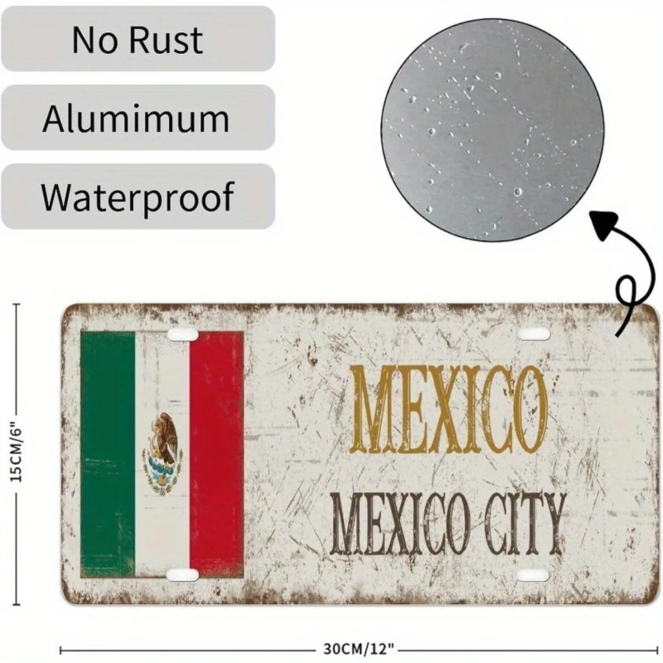 

Chic Metal License Plate Sign Waterproof Retro Decor білий