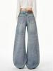 Women's Light Blue High-Rise Wide Leg Jeans, Spring/Summer 2026 Collection