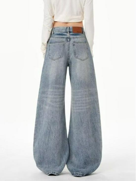 Women's Light Blue High-Rise Wide Leg Jeans, Spring/Summer 2026 Collection