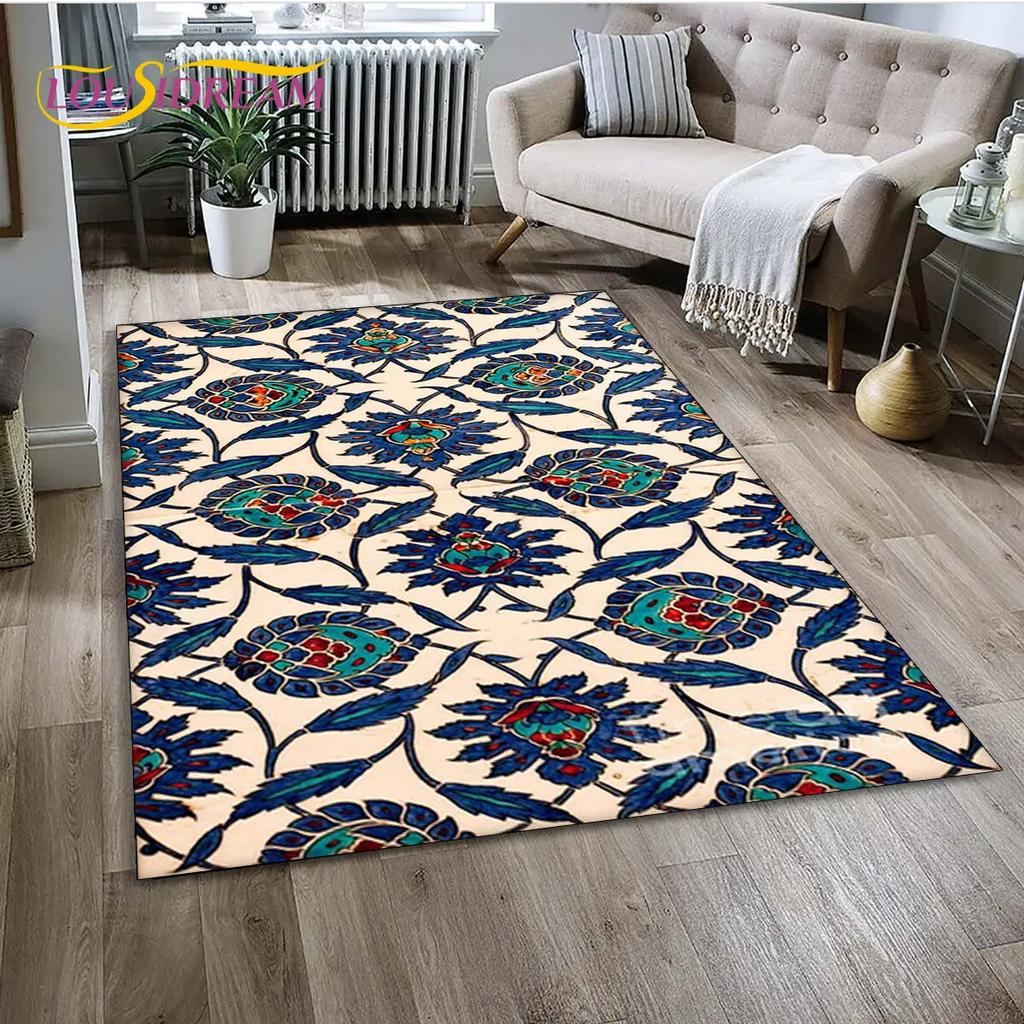 Bohemia Nordic Persia Serie Bereichsteppich, Teppich für Zuhause Wohnzimmer Schlafzimmer Sofa Fußmatte Küchendekor, Kinder Rutschfeste Bodenmatte