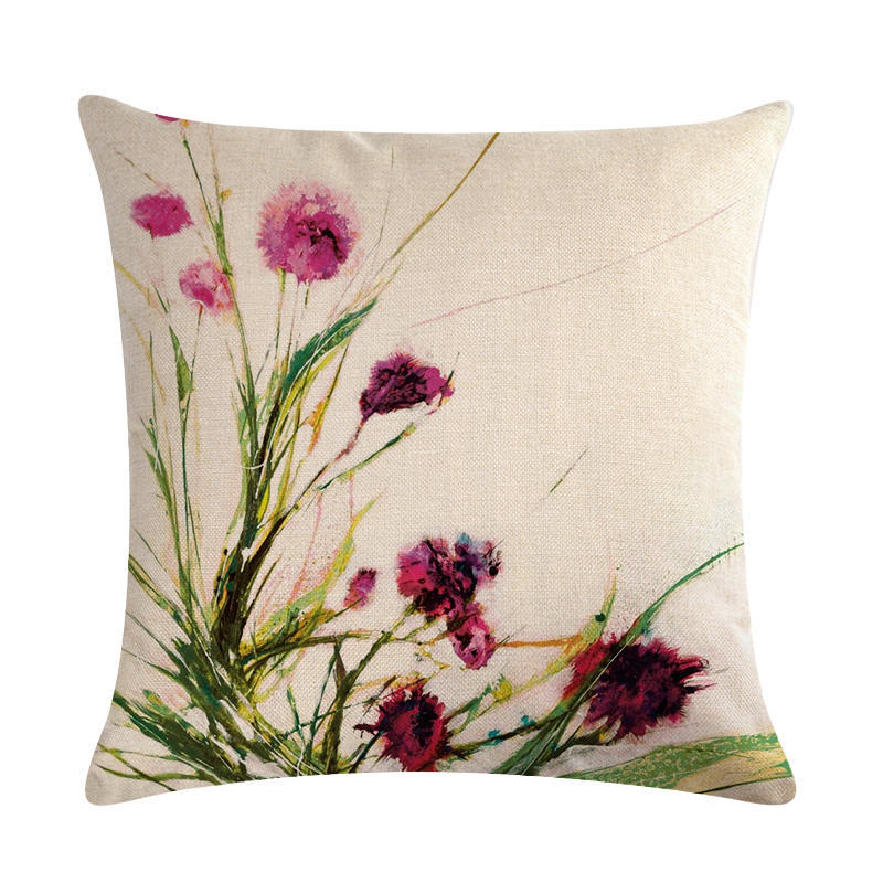 

45cm*45cm Retro hand-painted flower design linen throw pillow covers couch cushion cover home decorative pillows 35x35cm(14x14in)