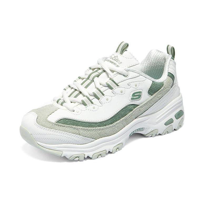 Skechers DLites 1.0 Panda Shoes Milk Tea Bear Mint Milk Jelly Comfortable Retro Thick Sole Increased Height Low Top Dad Shoes 896276-WMNT