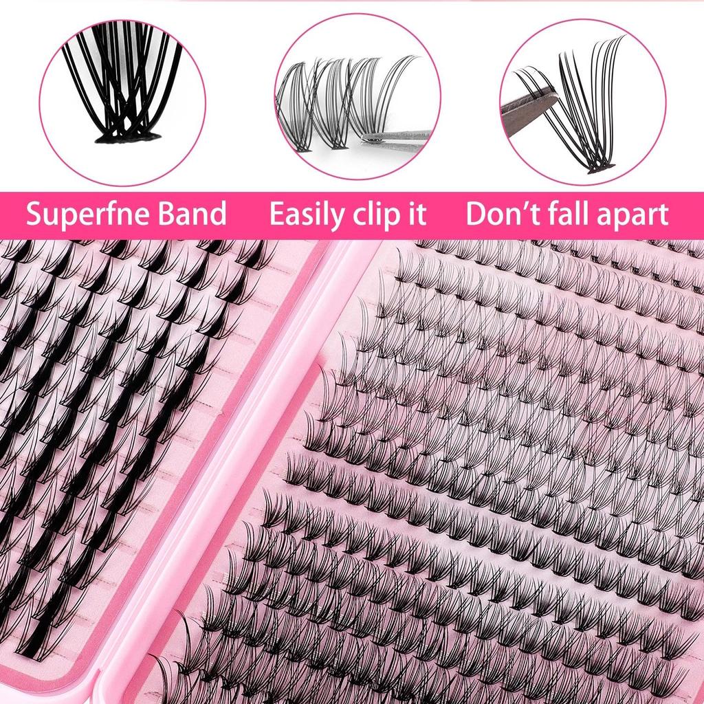 C-Kurve DIY Einzel-Cluster-Falsche-Wimpern-Set - 547 Segmentierte Cluster für dichte, geschwungene untere Wimpern