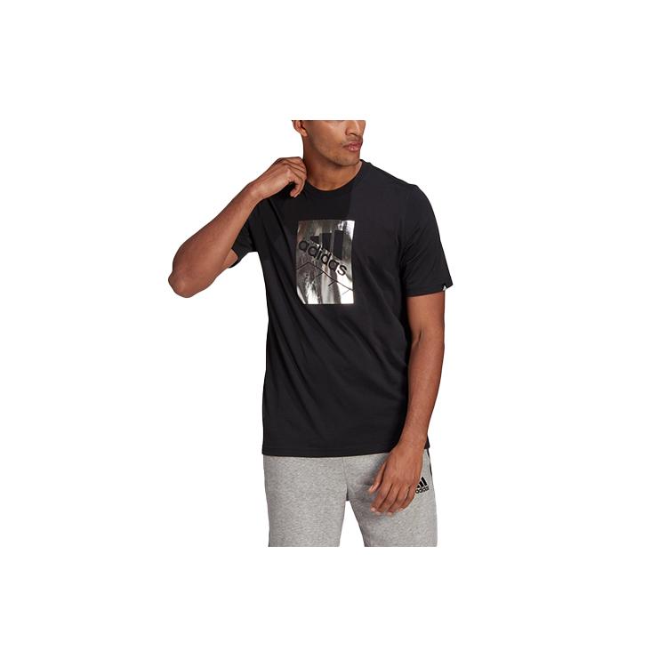 adidas T Shirts Men's Black Crew Neck Moderate Straight Fit GL3033