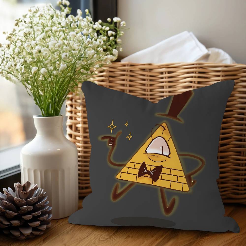 Cartoon B-Bill Cipher Cushion Cover Car Throw Pillow Case For Sofa Car Christmas Gift 40x40cm 45x45cm
