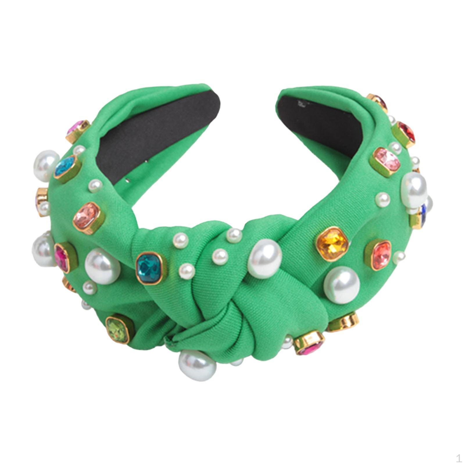 

Модная повязка на голову со стразами для женщин и девочек светло-зеленый