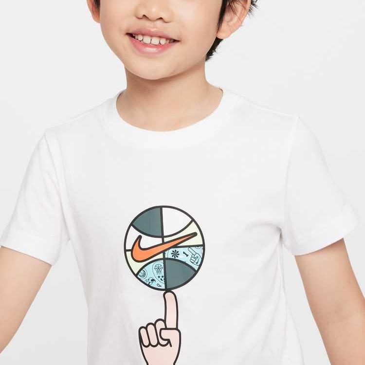 Nike Simple Comfortable Crew Neck Short Sleeve T-Shirt Kids Tops White HM9262-100