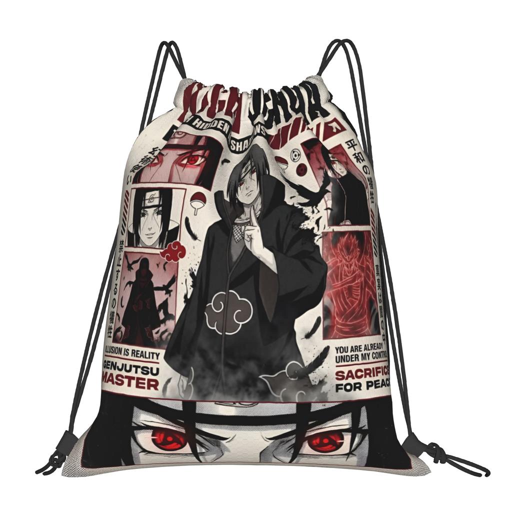 Custom N-Narutoes Akatsukis Drawstring Bag Women Men Lightweight Logo Sports Gym Storage Backpack