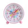 Ideamall Kids' Analog Alarm Clock, Stylish, No Bell, with Light, 11cm Diameter (Pink)