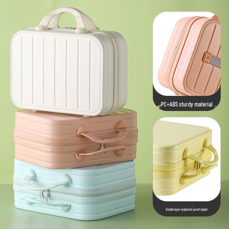 14-Inch Women's Portable Makeup and Toiletries Storage Box with Suitcase Hook